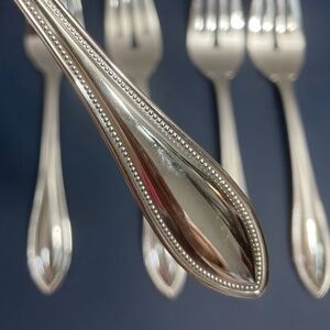 Oneida Arbor American Harmony 6 Salad Dessert Forks Stainless Flatware USA